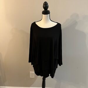Chico's Black Layered Tunic Top